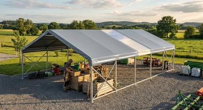 Grey PVC roof cover for storage shelter - view 3
