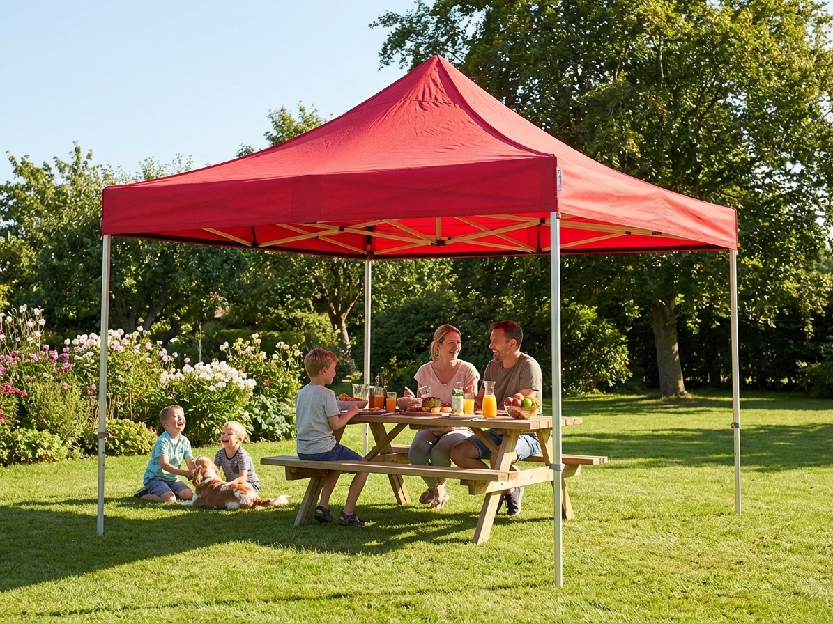 Pop up gazebo in red with aluminium frame for outdoor events - product detail