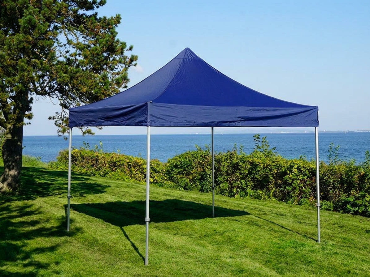 Pop up gazebo 3x3m dark blue with aluminium frame for outdoor use