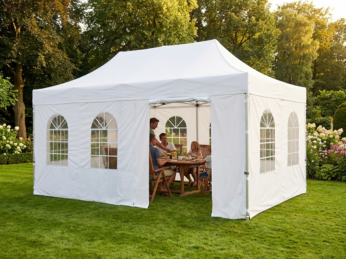 White gazebo sidewall kit 4x6m for outdoor events - product detail
