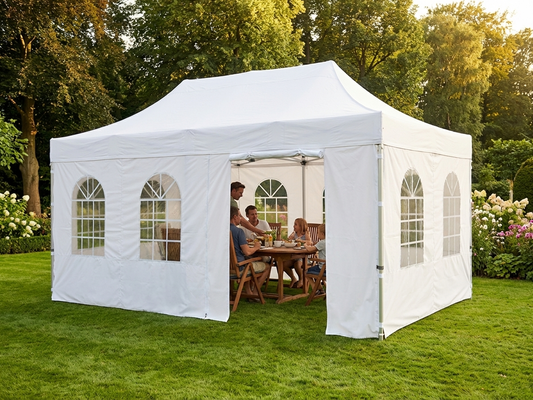 White gazebo sidewall kit 4x6m for outdoor events - product detail