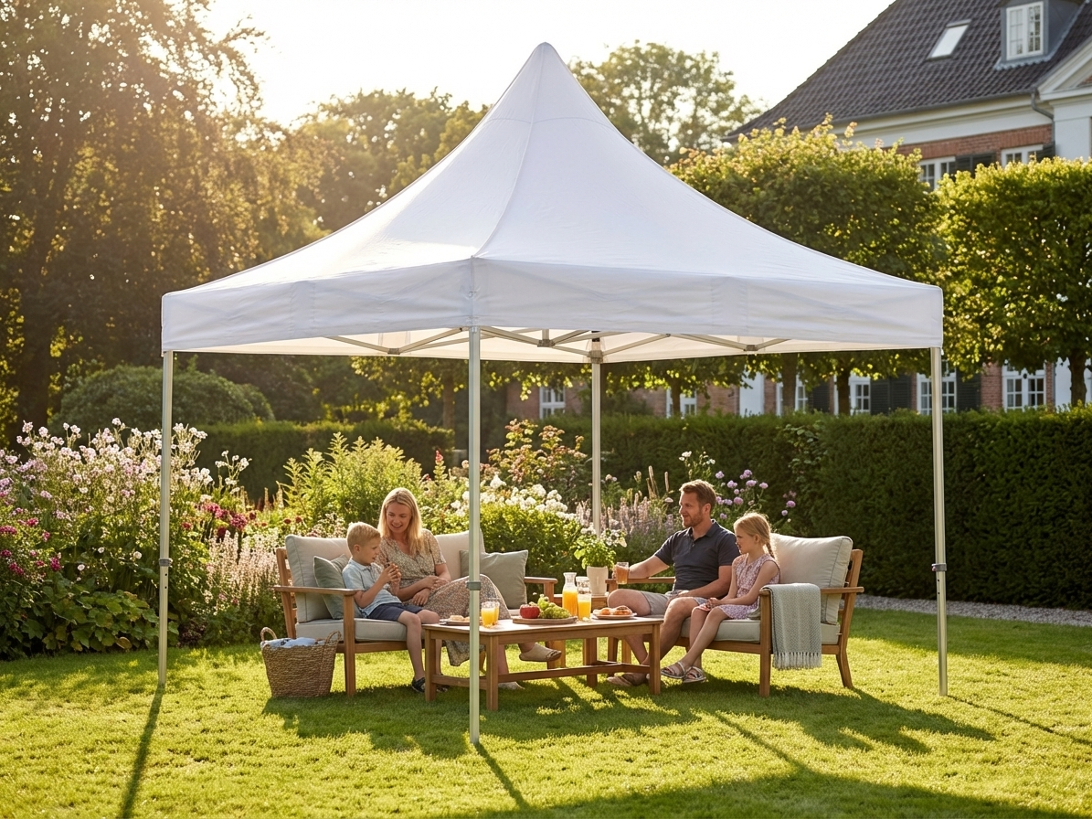 White pop-up gazebo with aluminium frame for outdoor events - view 3