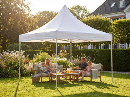 White pop-up gazebo with aluminium frame for outdoor events - view 3