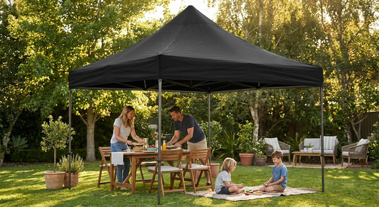 Black gazebo roof cover 4x4m for outdoor events - product detail