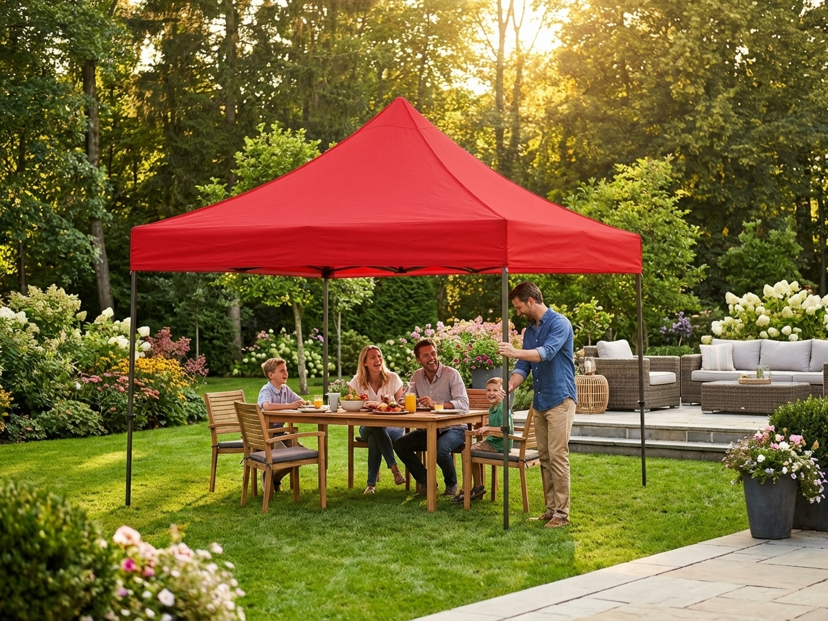 Red gazebo roof cover 4x6 m for outdoor events - view 3