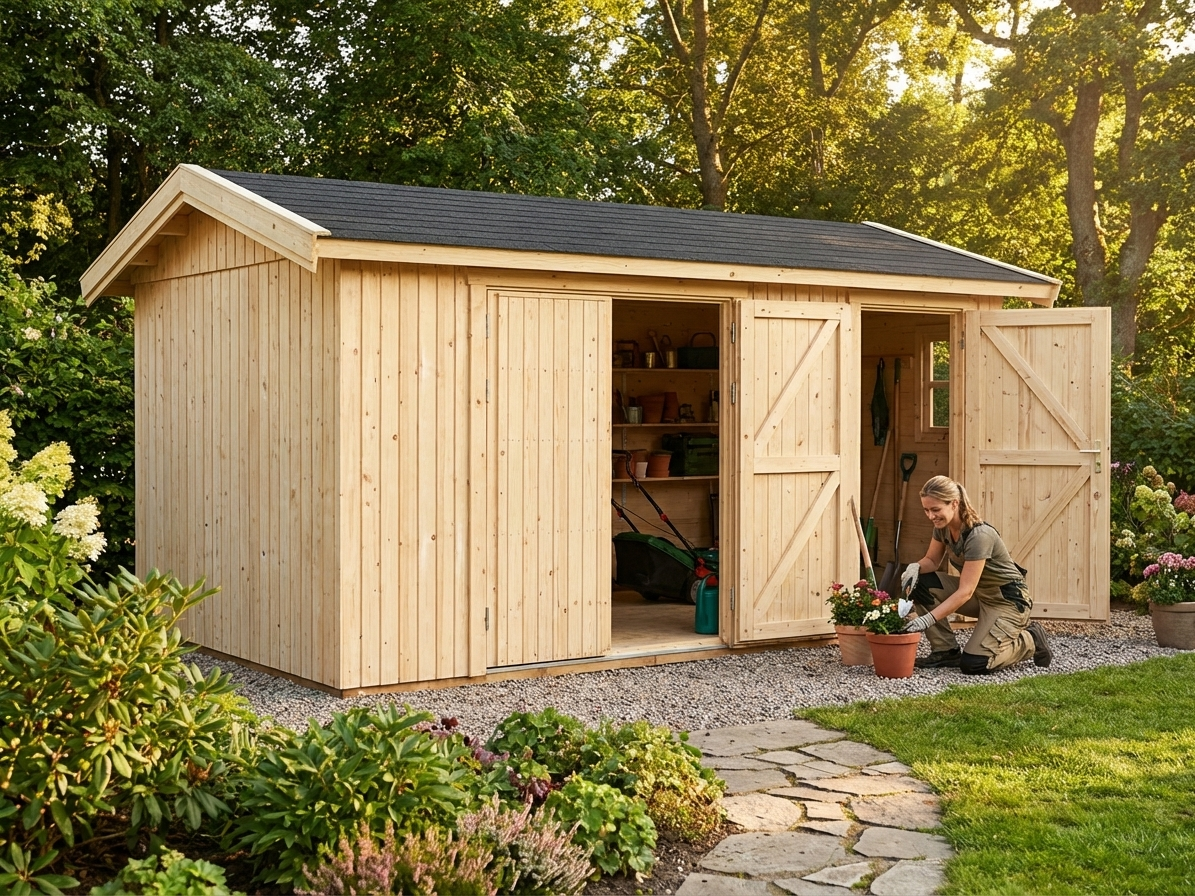 Natural Wooden Shed made from Nordic Spruce - product detail