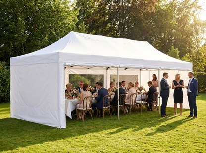 White pop up gazebo 4x12m with aluminium frame for outdoor events - view 3