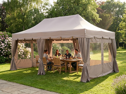 Pop up gazebo 4x6m in latte colour with steel frame for outdoor events - product detail