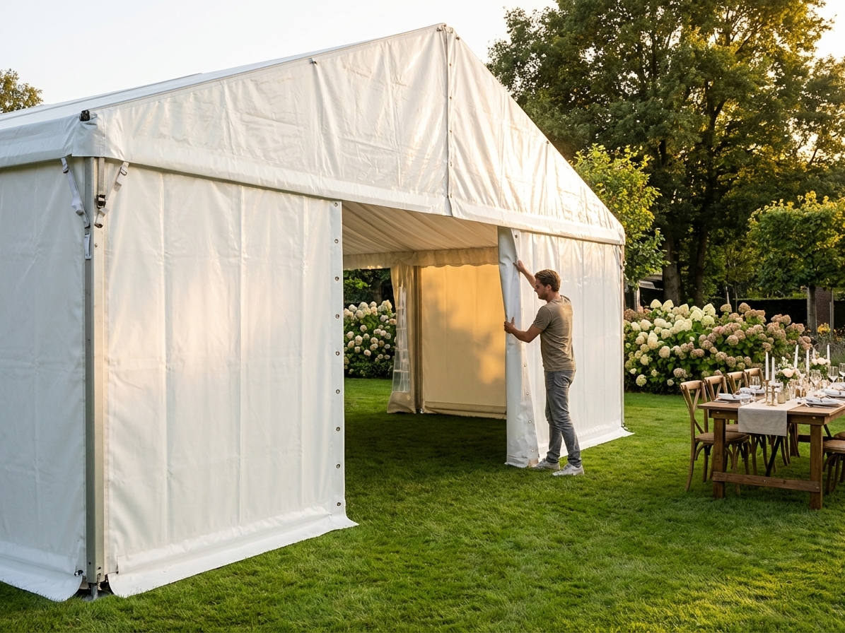 White PVC Endwall 6m for indoor and outdoor use