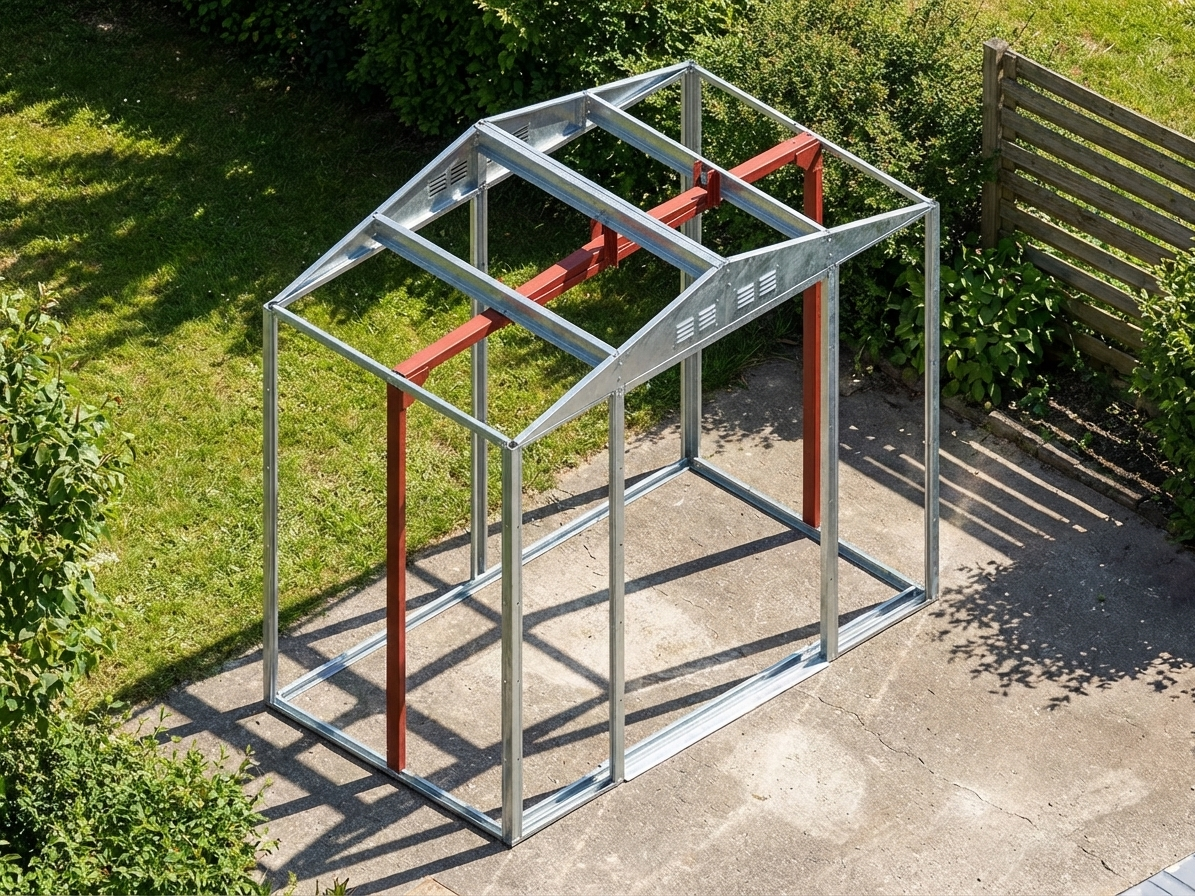 Steel reinforcement rafter for shed support, silver zinc-coated - product detail