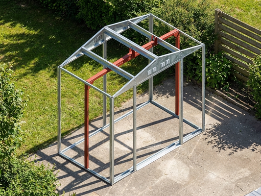 Steel reinforcement rafter for shed support, silver zinc-coated - product detail