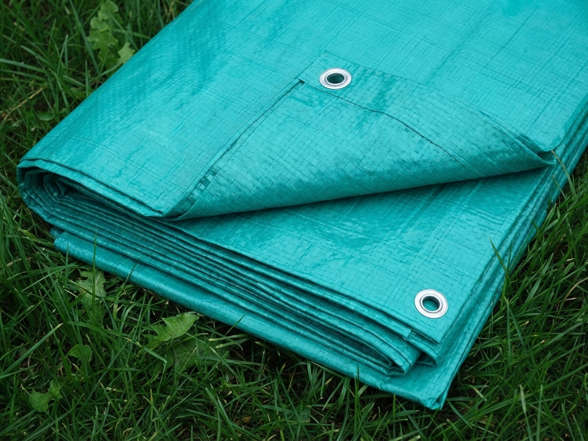 Green tarpaulin 5x8 metres, outdoor cover - product detail