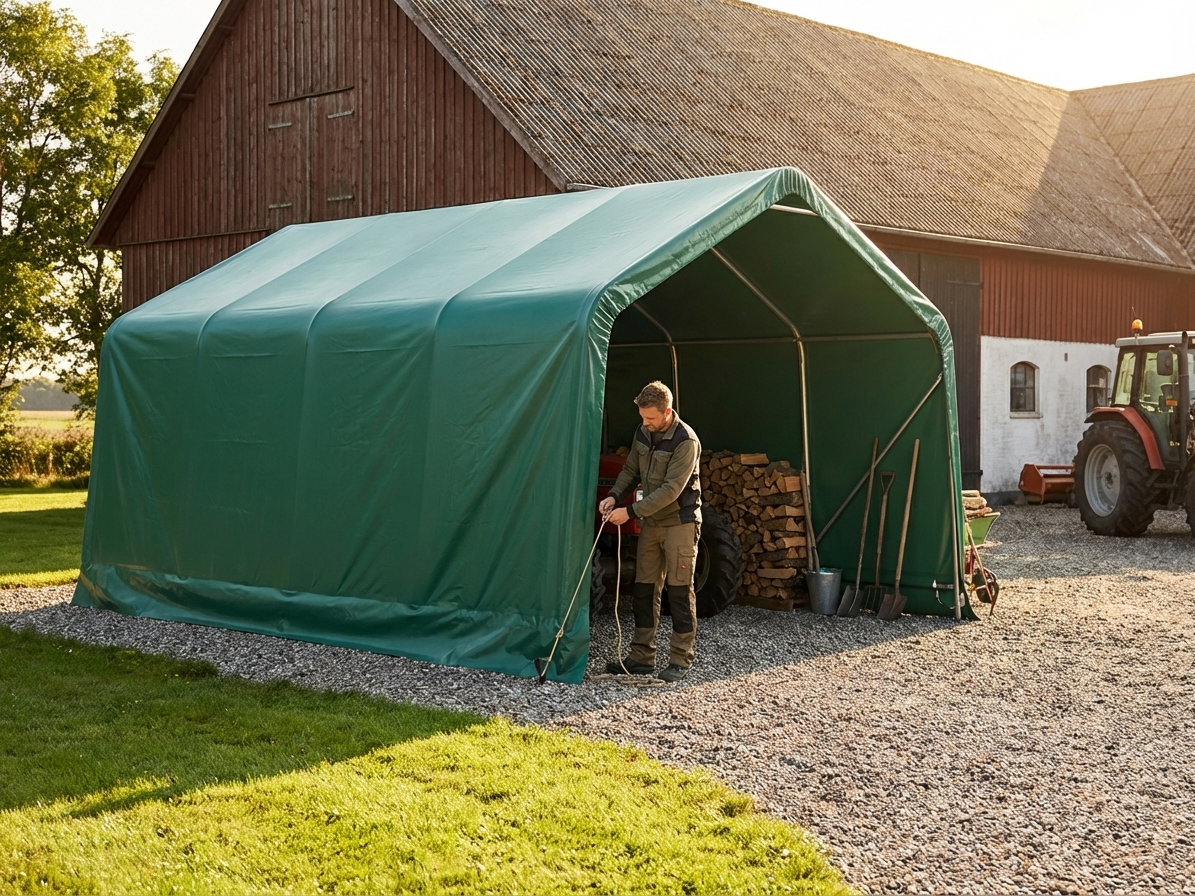 PVC Roof Cover for Storage Shelter in Green - product detail