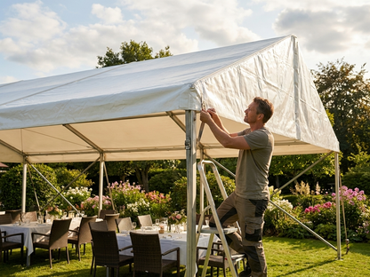 PVC roof cover end section 6x4m white for outdoor events - product detail
