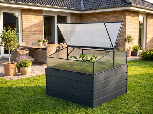 Mini Greenhouse with Anthracite Aluminium Frame and Polycarbonate Panels