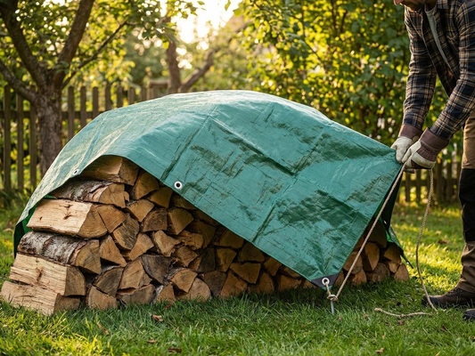 Green tarpaulin 6x8 m PE 150 g/m² for outdoor use