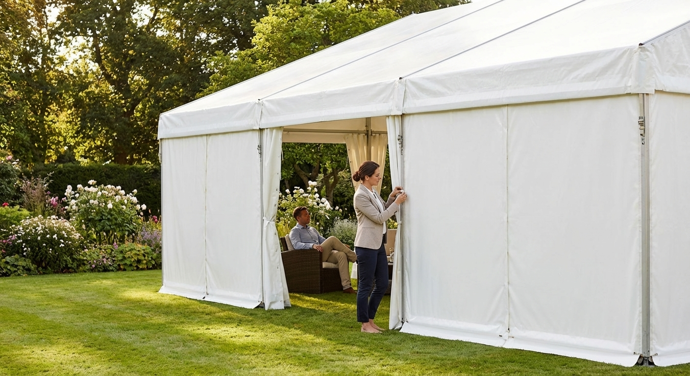 White marquee sidewalls 12m for event use - view 3