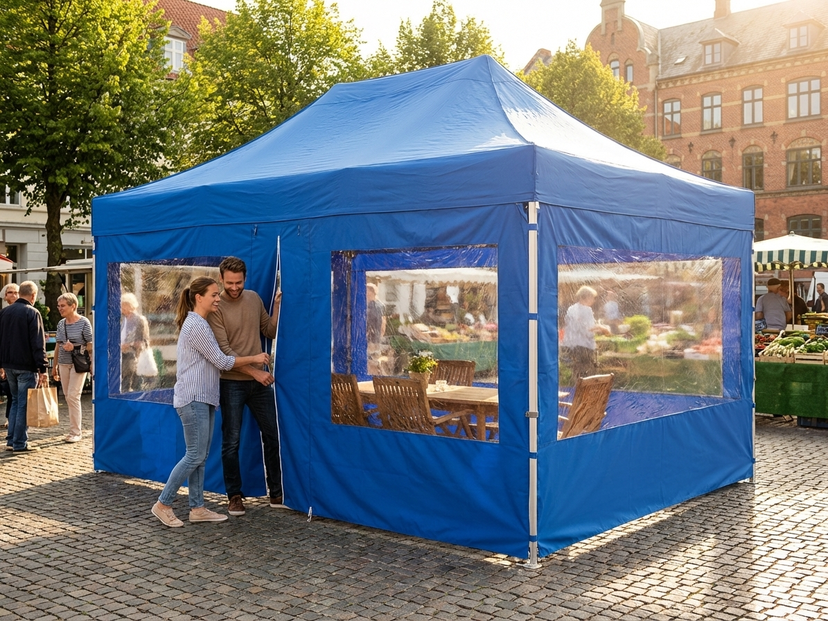 Sidewall Kit for Pop up Gazebo 4x6m Blue - view 3