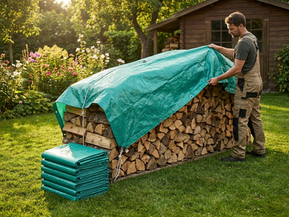 Green tarpaulin 4x6 m for outdoor protection - product detail