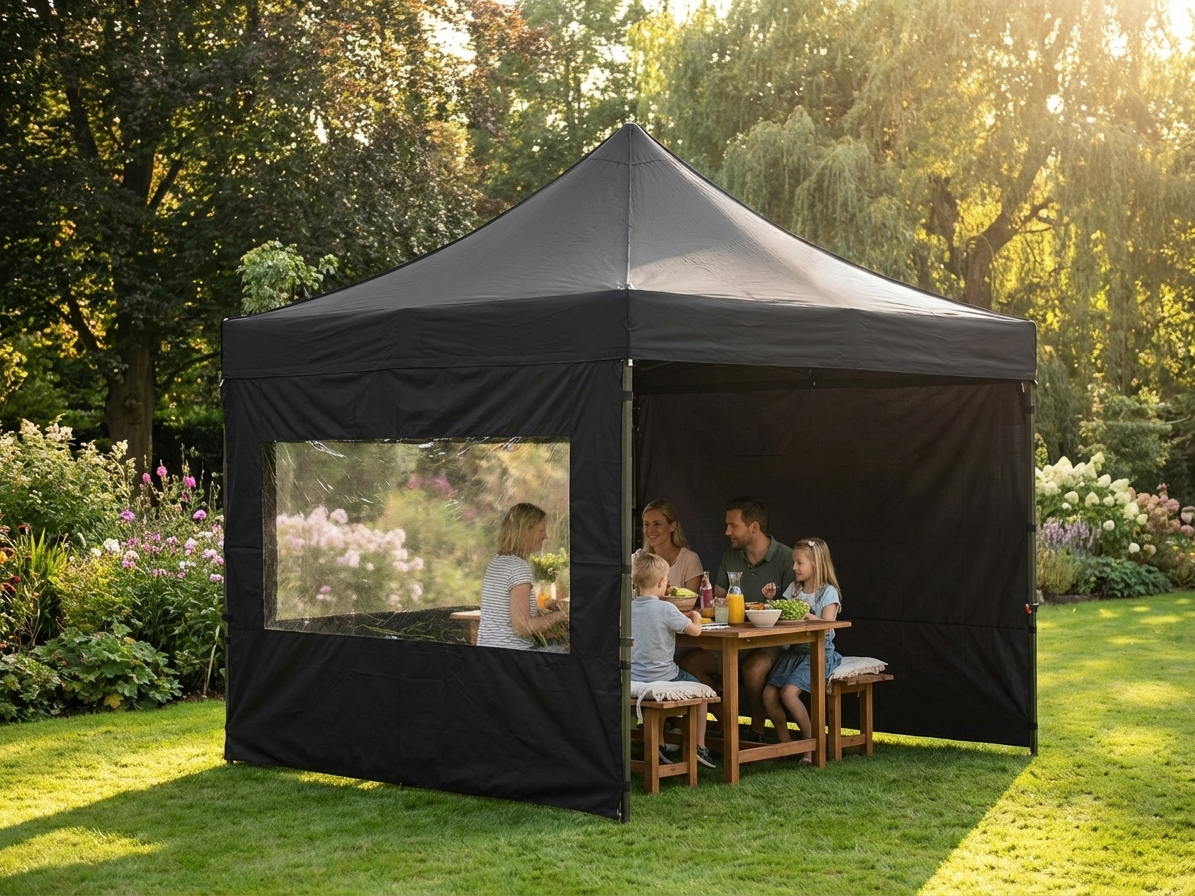 Black pop-up gazebo with aluminium frame, 3x3 m - view 3