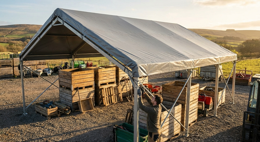 PVC roof cover for storage shelter, grey, 6x6 meters - product detail