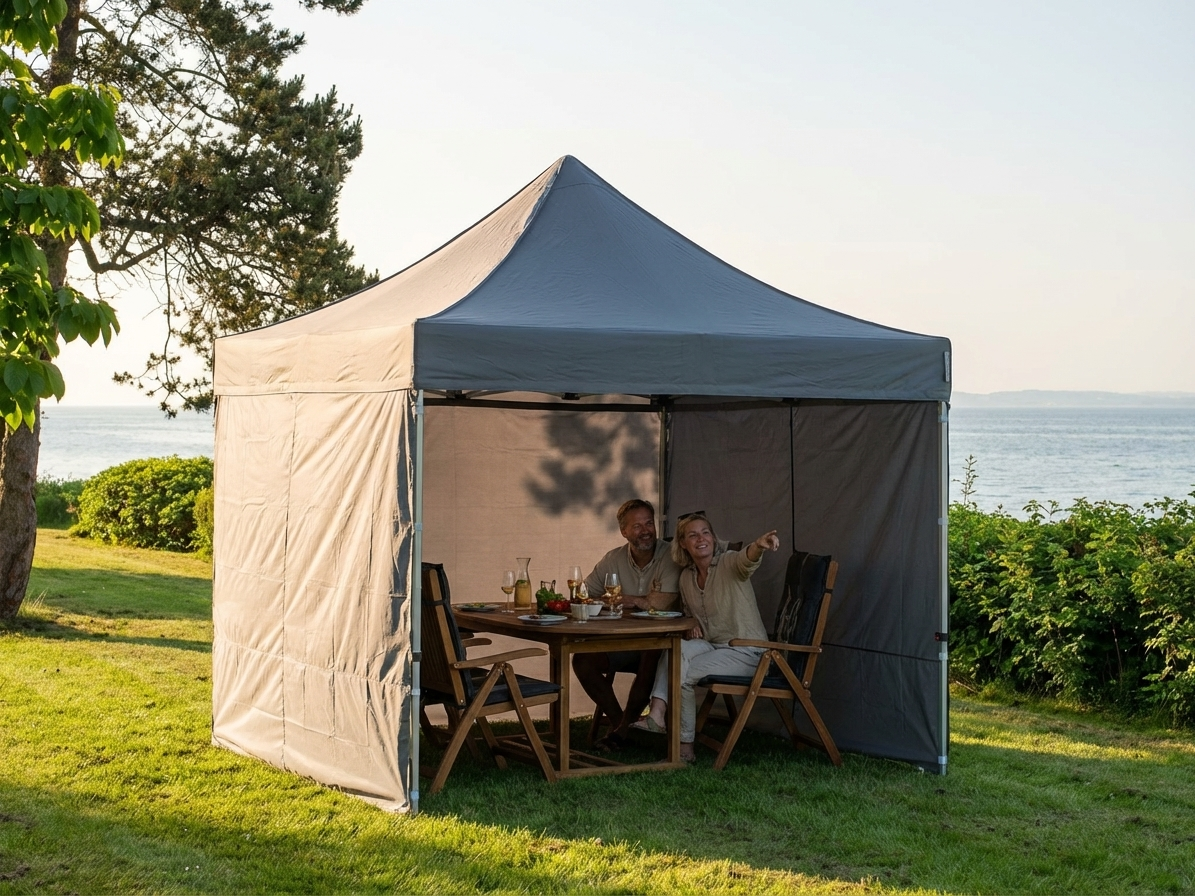Pop up gazebo grey 3x3m with steel frame for outdoor events - view 3