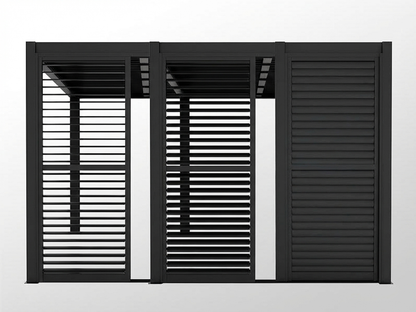 Louvre Sliding Door Set Black Aluminium for Pergolas