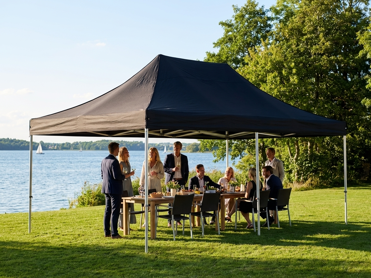 Black pop-up gazebo with aluminium frame for outdoor events - view 3