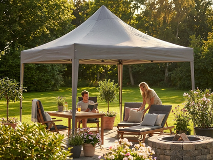Grey gazebo roof cover 3x3m, polyester PVC, outdoor use