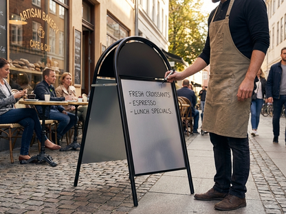 A-board 78x163 cm Black Zinc-Aluminium for Indoor/Outdoor - product detail