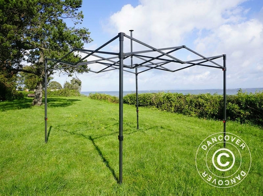 Steel gazebo frame 4x4m grey for outdoor use - product detail