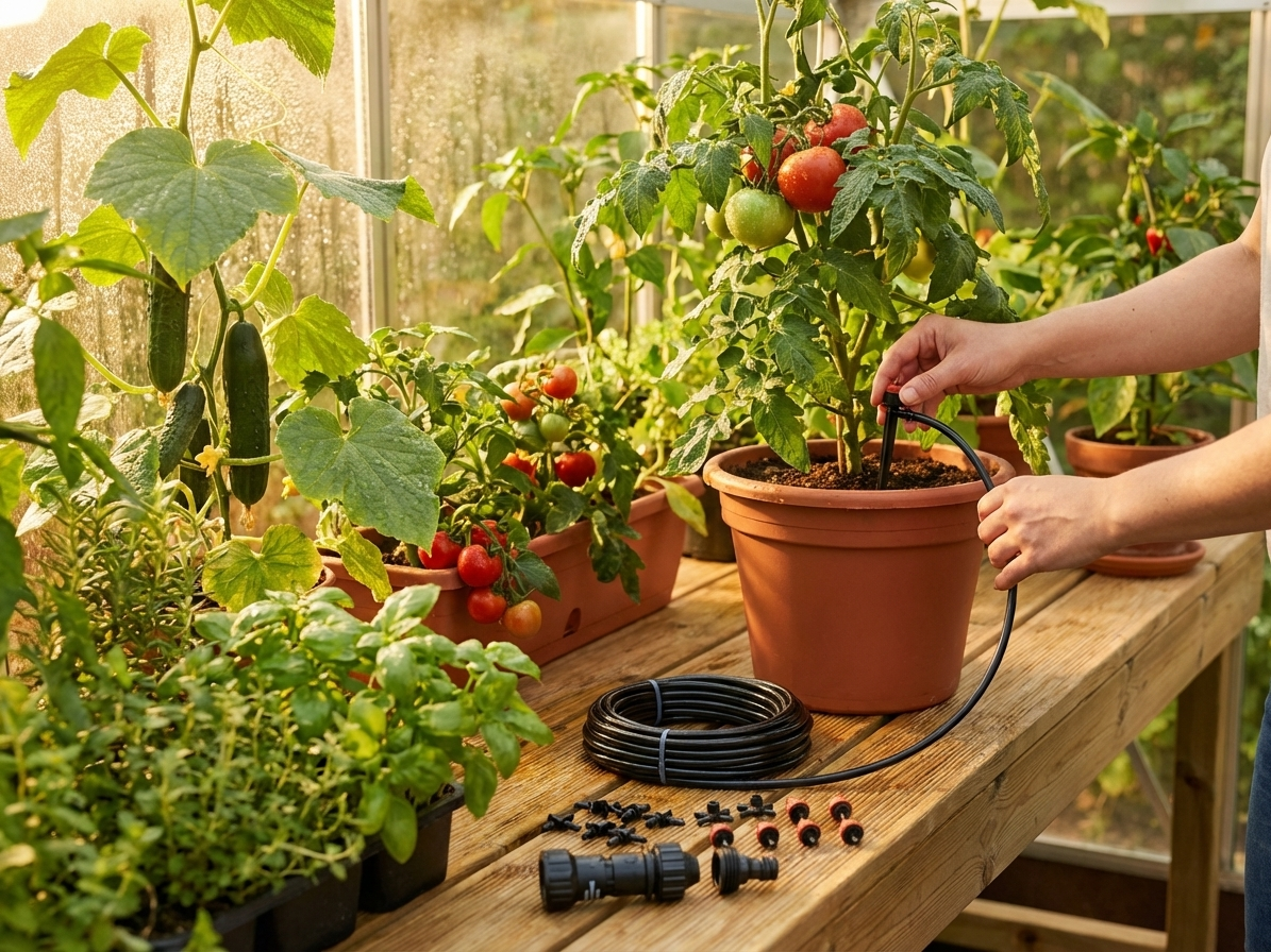 Black Greenhouse Irrigation Kit with 10 m Polypropylene Tube - product detail