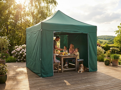 Green pop-up gazebo with steel frame for outdoor events - view 3