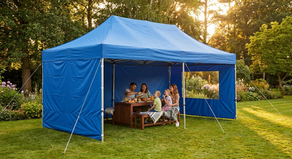 Blue pop-up gazebo with aluminium frame for outdoor events - product detail