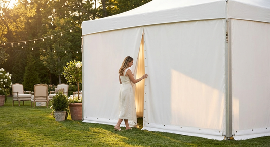 White PVC Endwall for Outdoor Use, 3x6m - product detail