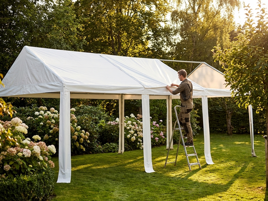 White PVC roof cover middle section for outdoor use