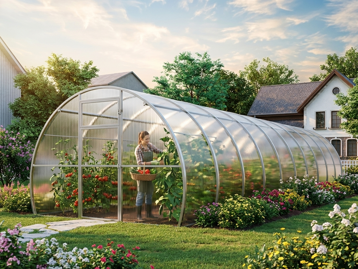 Polycarbonate greenhouse 30 m² Silver with steel frame
