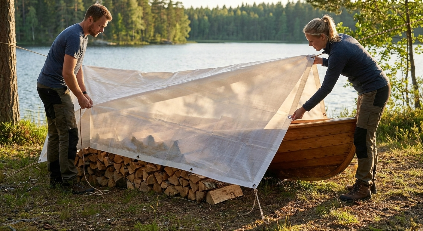 Translucent tarpaulin 6x8 m for outdoor protection - view 3