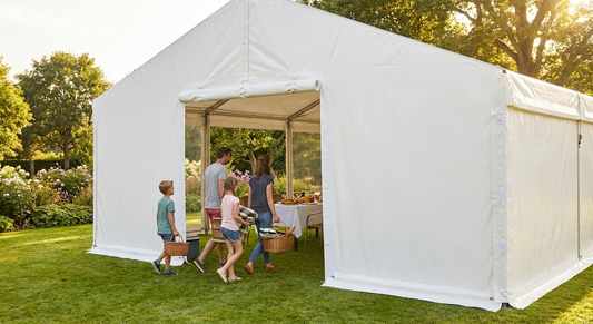 PVC Endwall in white, 5m size, strong and weather-resistant - product detail
