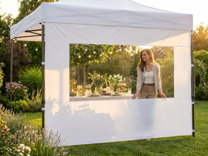 White sidewall with panorama window for event tents
