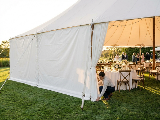 White marquee sidewalls 12m for event use - product detail