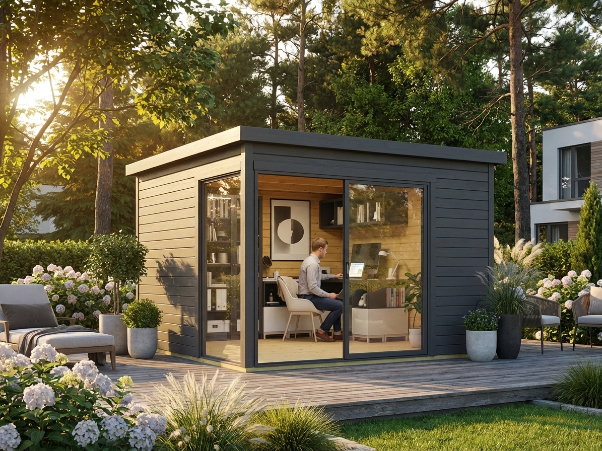 Wooden cabin 3x3m dark grey made from Nordic Spruce - view 3