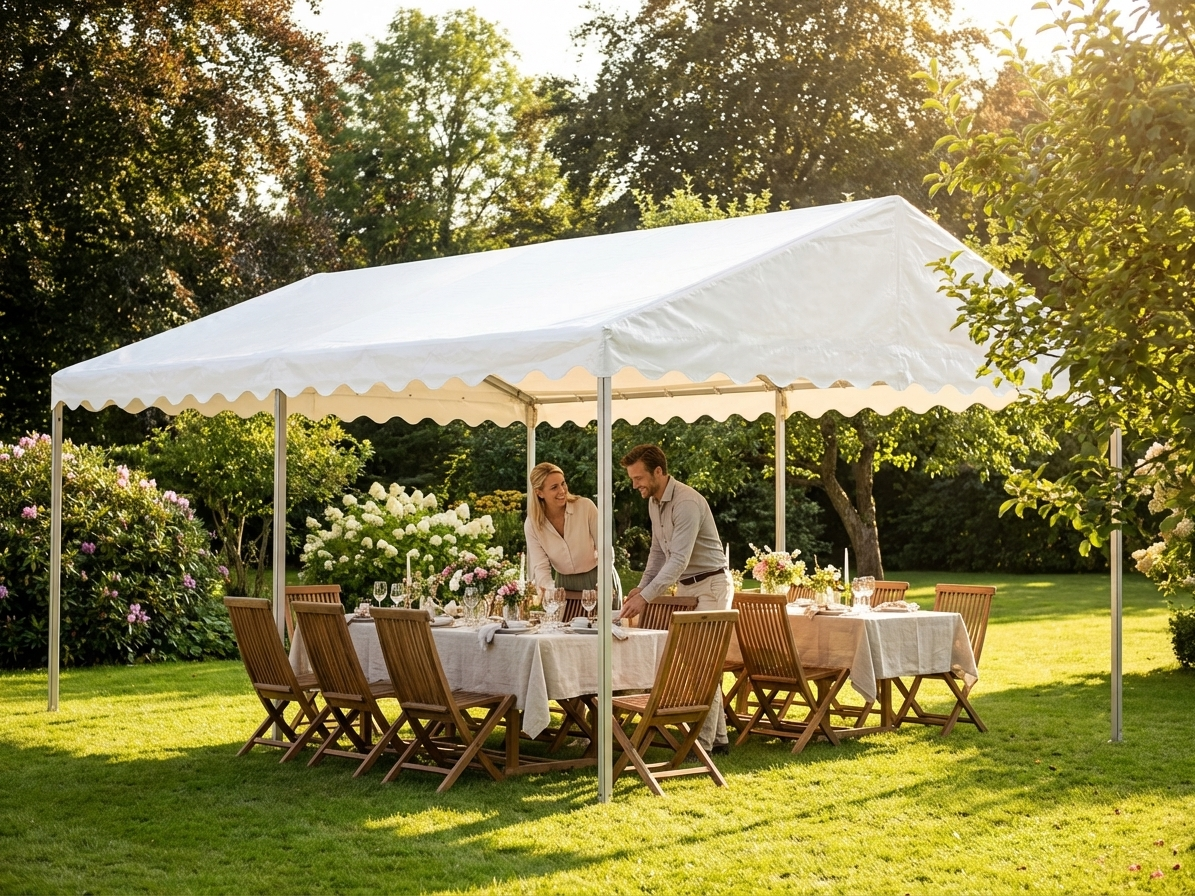 PVC roof cover for marquee 4x8m in white and grey - product detail