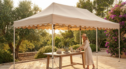 Pop up gazebo roof cover in latte colour, 3x6m size - product detail