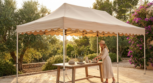 Pop up gazebo roof cover in latte colour, 3x6m size - product detail