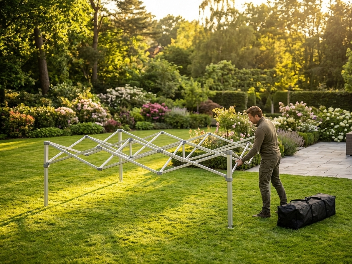 Aluminium Pop Up Gazebo Frame 4x8m Silver