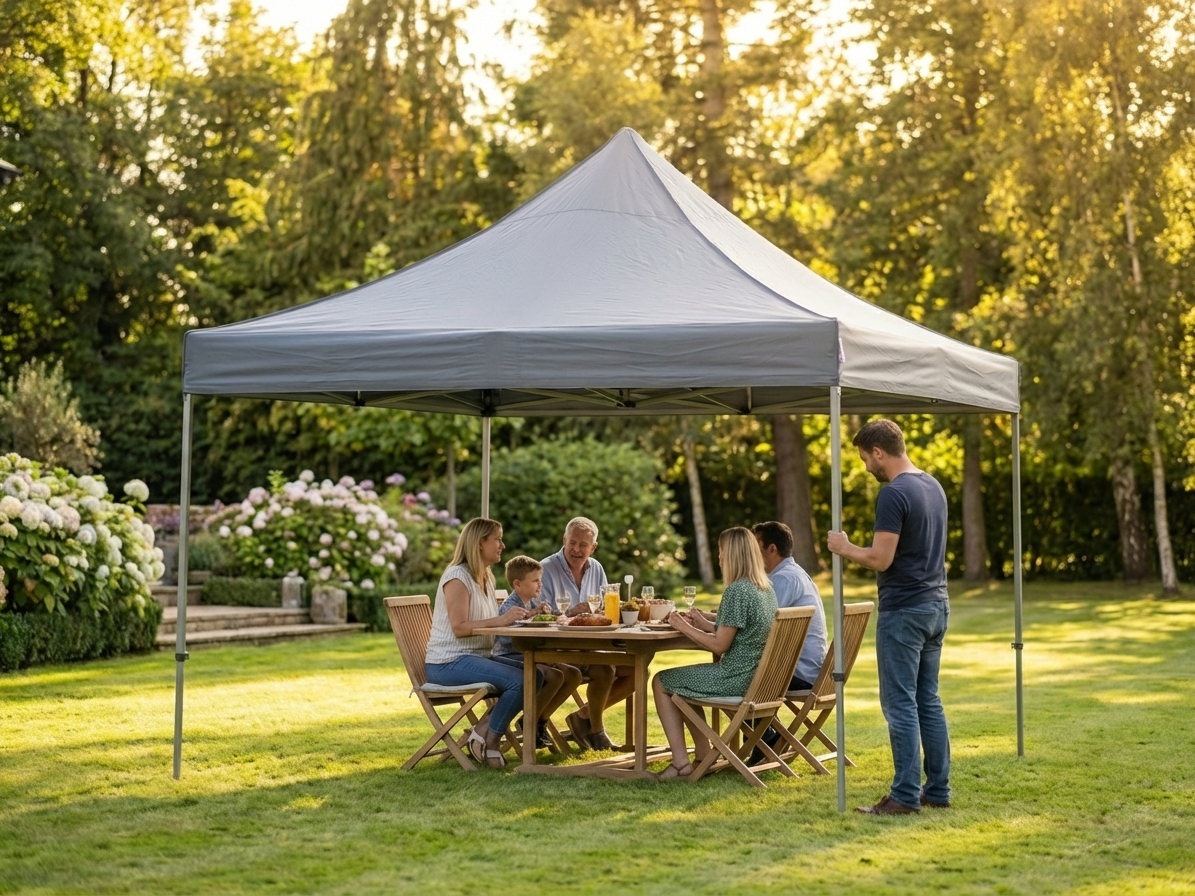 Pop up gazebo 4x4 m in grey with aluminium frame for outdoor events - product detail
