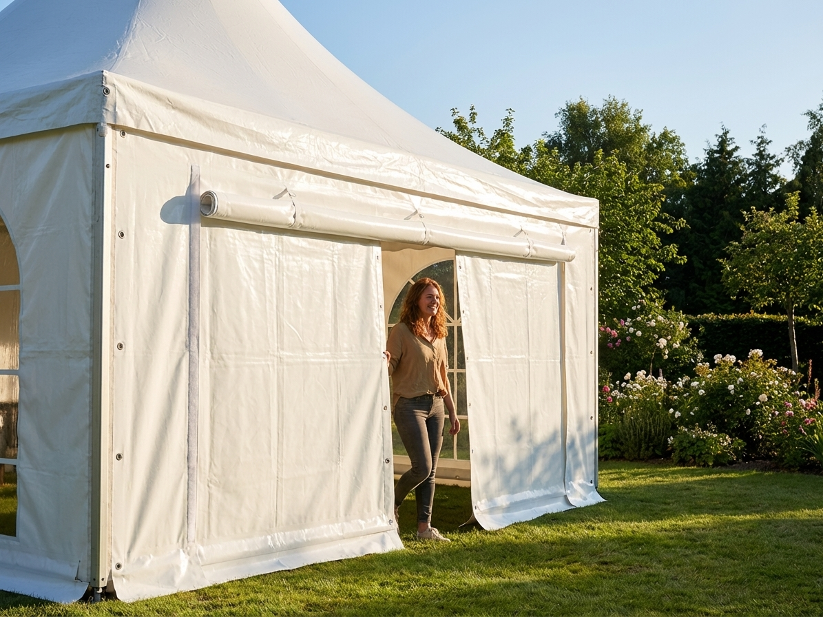 4m White Polyethylene Tarpaulin Endwall for Commercial Use - product detail