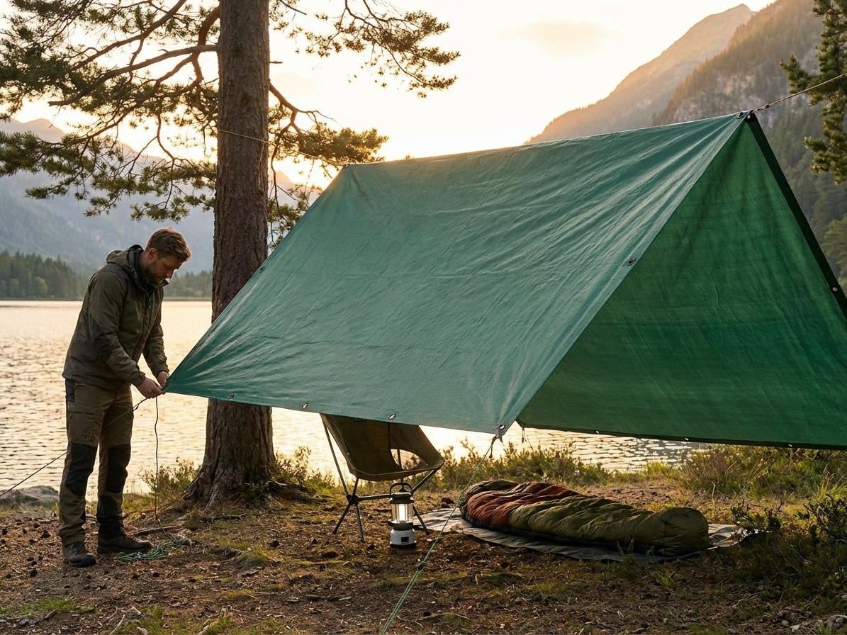 Green tarpaulin made of TPO material for outdoor use - product detail