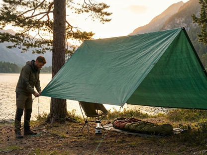 Green tarpaulin made of TPO material for outdoor use - product detail